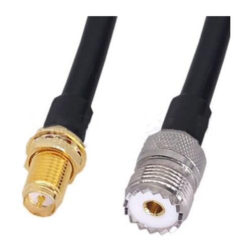 RG58 Cable RP-SMA Female To UHF PL-259 SO-239 Female Jack Pigtail RG58 Jumper Cable