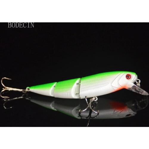 1PCS Minnow Fishing Lure Winter 135mm 15g 3 Segment Fake/Hard/Artificial Bait Tackle Wobblers For Pike/Trolling/ Fish 3D Eyes