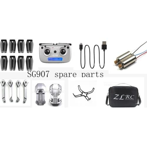 SG-907 SG907 RC drone Quadcopter spare parts blade remote control charging line arm motor shell Storage bag Protection ring