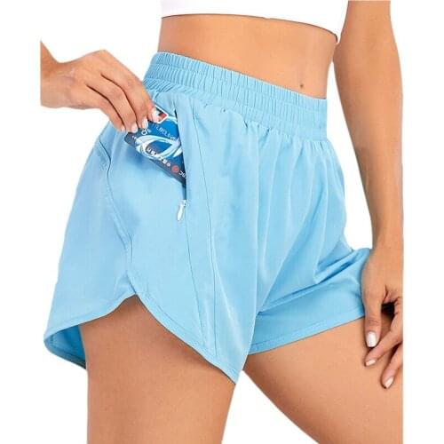 Yoga Shorts Women Fitness Jogging Workout Shorts Elastic Double-deck Running Shorts Women Summer Quick Dry Gym Sport Shorts