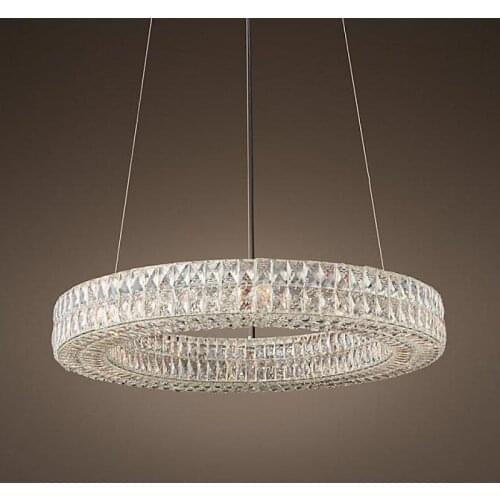 Modern Annulus led Chandelier for living room Ball room large round Crystal lamp Restaurant dining room E14 Ring Lustre Cristal