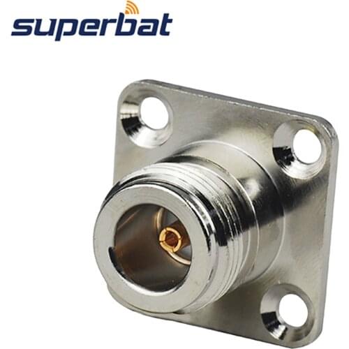 Superbat N Solder Female Jack with 4 hole Panel Mount RF Coaxial Connector for Semi rigid.086" Cable RG405