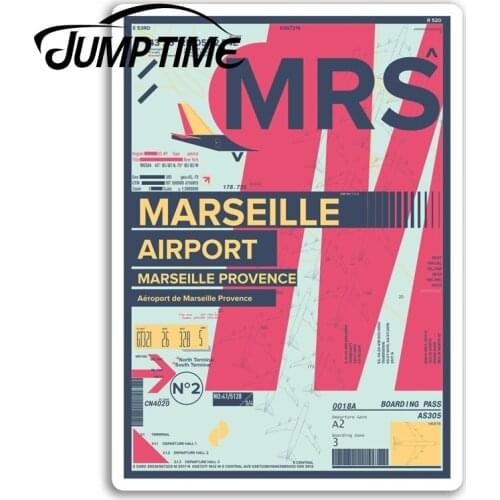 Jump Time for MRS Marseille Airport Vinyl Stickers France Fun Travel Sticker Camper Window Bumper Motor Decal Car Wrap