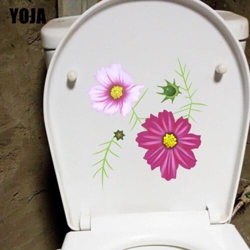 YOJA 21.9*23.7CM Beautiful Sang Flower Modern Art Bedroom Wall Sticker Toilet WC Decoration T1-0426