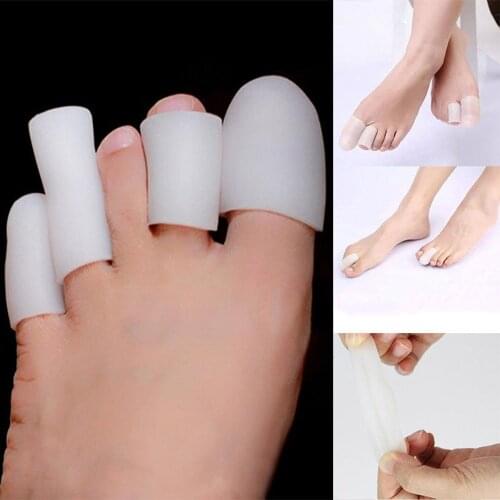 2pcs=1pair Finger Toe Protector Silicone Gel Cover Cap Pain Relief Preventing Blisters Corns Toe Separator foot care Tools