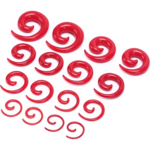 16Pcs/Set Colours Spiral Taper Flesh Tunnel Ear Stretcher Expander Stretching Plug Snail