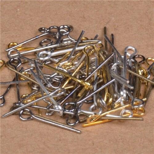 200Pcs Eye Pins 16-45mm Gold/Silver/Rhodium/Antique Bronze Eye Head Pins Findings DIY Jewelry Making Jewelry Accessories