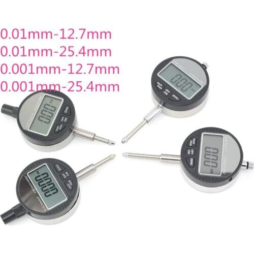 4PCS Dial Indicator Gauge Measuring Tools Electronic Micrometer Digital Micrometro Metric/Inch 0.01mm 0.001mm 0-12.7mm 0-25.4mm