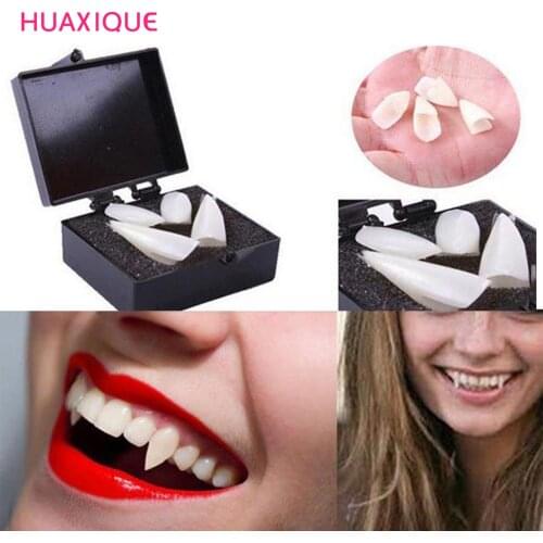 4pcs Halloween Decoration Vampire Teeth Fangs Dentures Props Halloween Costume Props Party Favors Mask Holiday DIY Decors Horror