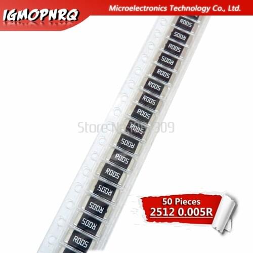 50PCS 2512 SMD Resistor 1% 0.005 ohm 1W 0.005R
