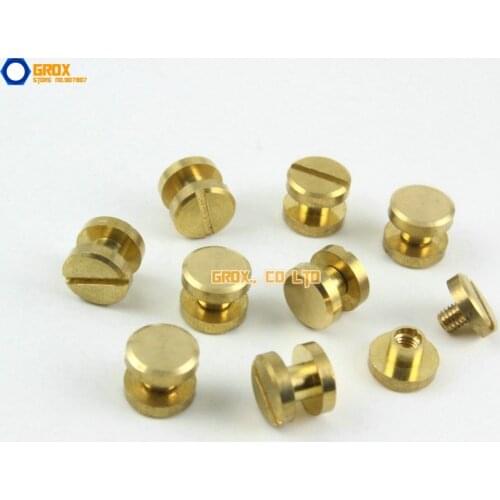 50 Pieces 8*3mm Leather Craft Belt Wallet Solid Brass Nail Rivet Chicago Screw Flat Head