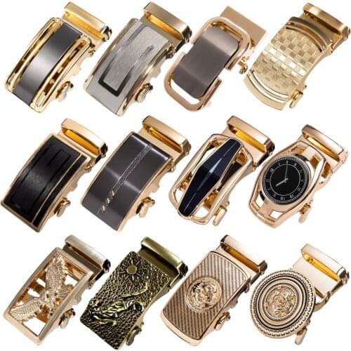60 Kinds Metal Mens Relacement Belt Buckles Button Sliding Buckle Without Belt Black Gold Blue for 3.5 cm Ratchet Belts ONLY