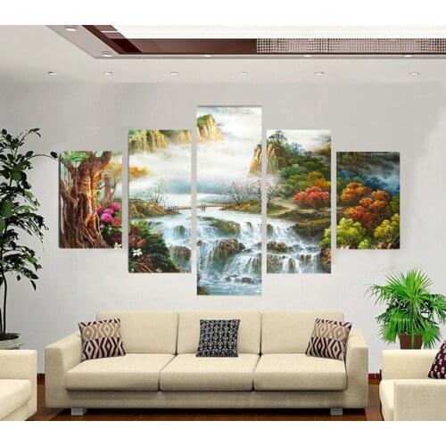 Abstract Fairyland Wall Art Oil Painting Unframed 5 Panels Canvas Art Gift Modern HD Picture Printing For Bed Room Wall Decor
