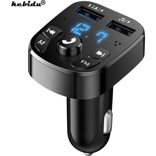 Hot Hands-free Bluetooth MP3 Car Charger FM Transmitter Wireless Dual Equipped Player Bluetooth LED Display Dual USB Car Charger