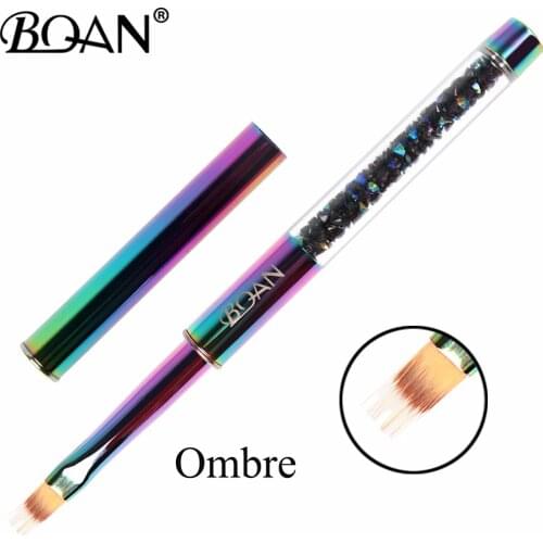 BQAN Dazzling Nail Ombre Brush Nail Art Painting Pen Brush UV Gel Polish Gradient Color Rhinestone Crystal Acrylic Nail Drawing
