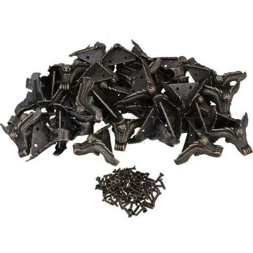 BQLZR 80x Antique Bronze Decorative Boxes Feet Corner Protector Owl Foot Type