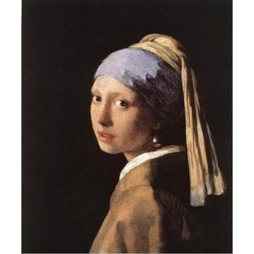 Girl wearing pearl earrings NL famous printed 5D Diamond Painting full Set Rhinestone Picture Embroidery Sale Home Decor FH112