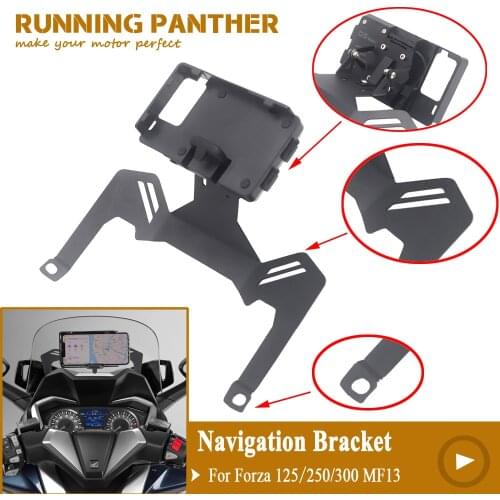 For Honda Forza 300 250 125 Forza300 2017 2018 2019 2020Motorcycle front mid navigation bracket GPS mobile phone charging