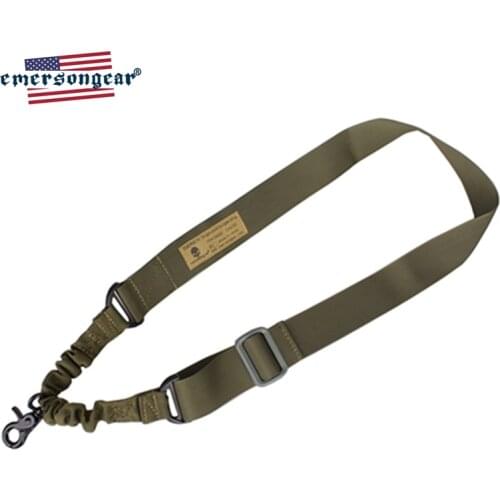 Emersongear Tactical Gun Sling Hunting Airsoft Single Point One Point Gun Sling Rifle Sling Bungee Strap Belt Rope w Metal Hook