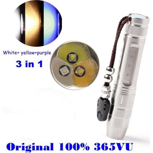 2016 new purple light 365nm uv fluorescent detection jade jewelry identification 3 in 1light source torch