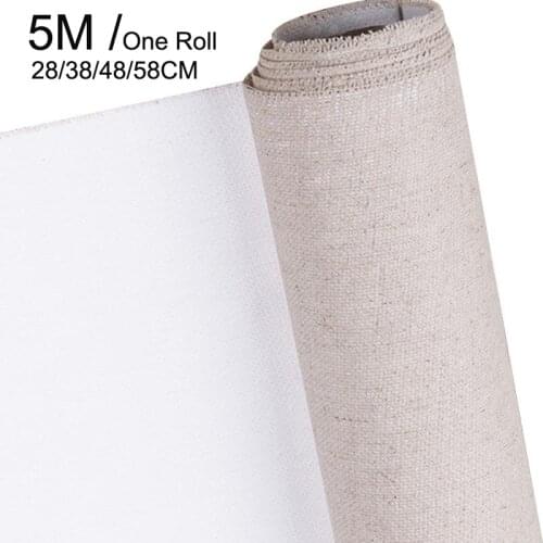 5M One Roll Linen Blend Primed Blank Canvas For High Quality Layer Oil Painting Canvas Waterproof Linen Art Supplies For Artist