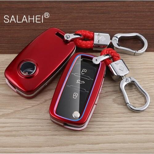 Colorful ABS Car Key Case Full Cover For VW Volkwagen Polo Bora Tiguan Passat Golf 6 Lavida Scirocco Auto Interior Accessories