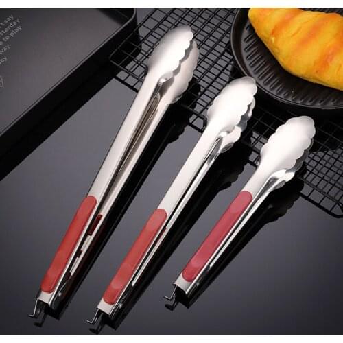 Kitchen Tongs Stainless Steel Serving Tongs Barbecue Tongs with Non Slip Grip Bread Serving Tong Food Tongs BBQ Tool