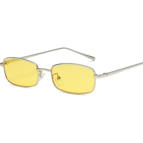 Small Rectangular Sunglasses Retro Metal Frame Sun Glasses for Men Women Summer Fashion