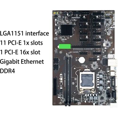 B250 BTC Mining Machine Motherboard 12 Pcie 16X Graphics Card Slot 1151 CPU Interface DDR4 SATA3.0 Mining Motherboard