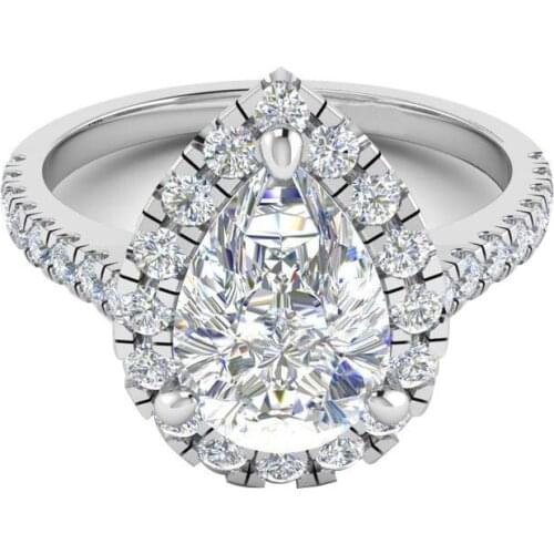 Fashion Jewelry Rings, Droplet zircon ring