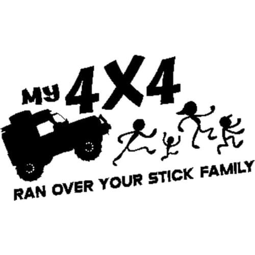 My 4X4 Sticks To Your Family Decals Car Decoration Personality Pvc Car Window Waterproof Sticker Black/white, 20cm*11cm