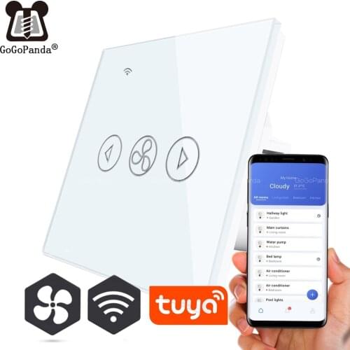 EU Standard Fan Dimmer Wifi App Control Touch Switch Smart Automation Switch 220V Smart Lifi Tuya Phone Faster Slower for Home