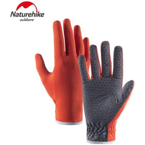 Naturehike 92% Polyester 8% Spandex Anti-slip Breathable Climbing Glove Hiking Camping Riding Gloves Anti-Sun Anti-UV Sunscreen