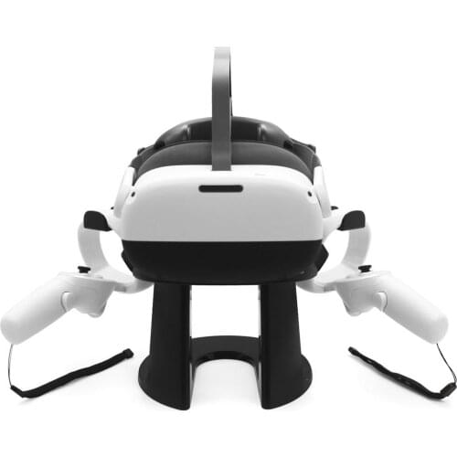 VR Headset and Touch Controllers Display Stand, Helmet & Handle Holder Mount Station for Oculus Quest 2 White