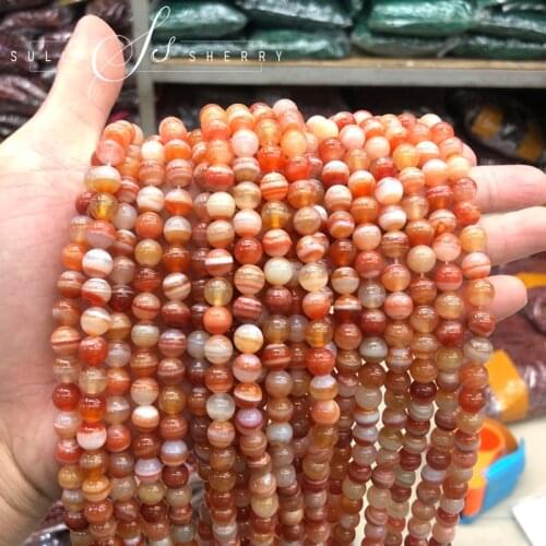 Semi Precious Stone Natural Red Botswana Agatee Beads Round 8 10 MM Loose Beads For Jewelry Making DIY Bracelet Necklace