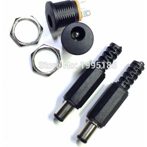 30Pcs DC Connector 5.5*2.1 / 5.5x2.1mm dc Power Connector Male Female total( Male 15pcs+ Female 15pcs) DC Power Socket Plug Jack
