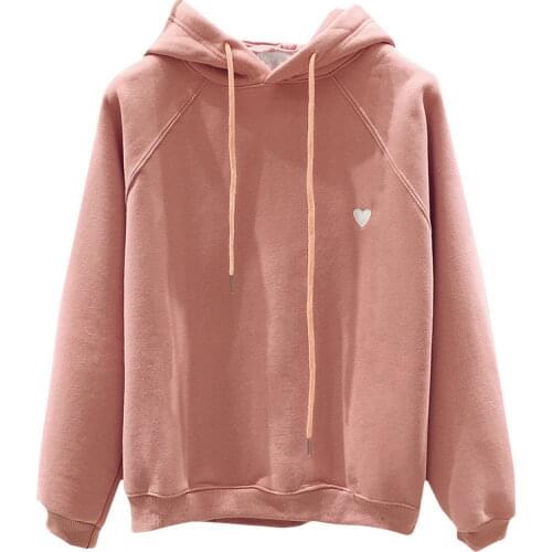 Hooded Pullover Sweatershirt Women Plus Velvet Thickening Fall Winter Womens Clothing Long Sleeve Lacing-up Coat loose Outwear