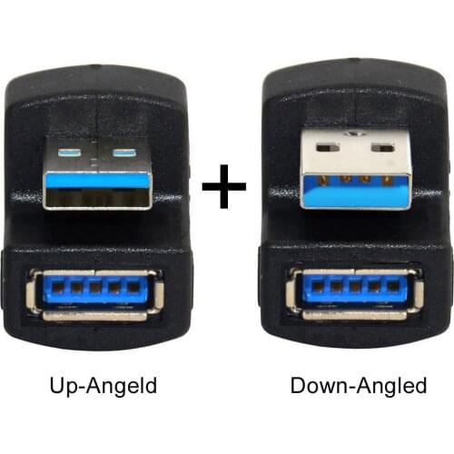 Xiwai A Male to Female Extension 180 Degree 5Gbps 1 Set Up & Down Angled USB 3.0 Adapter