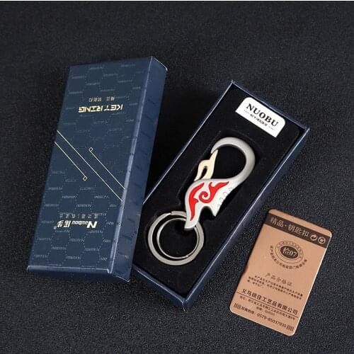 Top - Grade Cool Key Chain for Men.Flame Pattern, Charm Low-key Cool Durable Car Key Chain