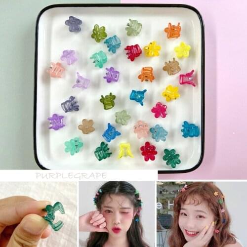 Candy-colored Hyuna with the same paragraph small flower hairpin grab clip broken hair cute mini hairpin headdress material