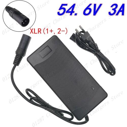 54.6V 3A Charger 54.6v 3A electric bike lithium battery charger for 48V lithium battery pack XLR Plug