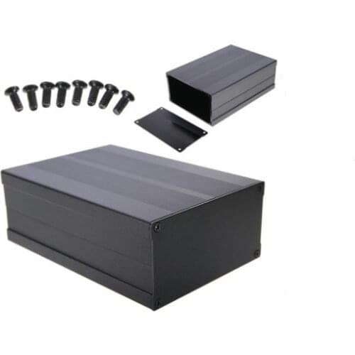 Black Aluminum Enclosure Case PCB DIY Instrument Electronic Project Protective Box 150x105x55mm