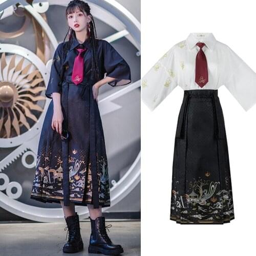 Hanfu for Women Daily Improved Embroidery Clothes Traditional Stage Wear Folk Dress Festival Adult Party Cosplay Costume DWY4394