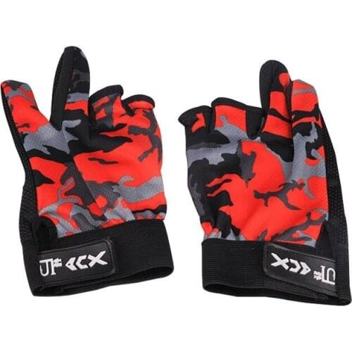 1 Pair Fishing Gloves Men Women Outdoor Fishing Protection Anti-slip 3 Cut Finger Sport Fish Equipment Angling SBR Angling Glove