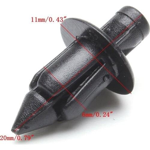 10Pcs/Set 6mm Black Rivet Fairing Body Trim Panel Fastener Screw Clips For Honda ATV Motorcycle Accessories Parts Accessories