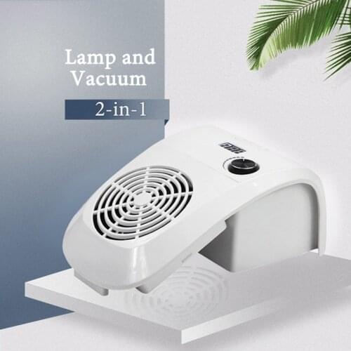 2 IN 1 Nail Dust Suction Collector With UV Nail Lamp Vacuum Cleaner 80W Powerful Fan Dust Collecting Bag Nail Art Equipment
