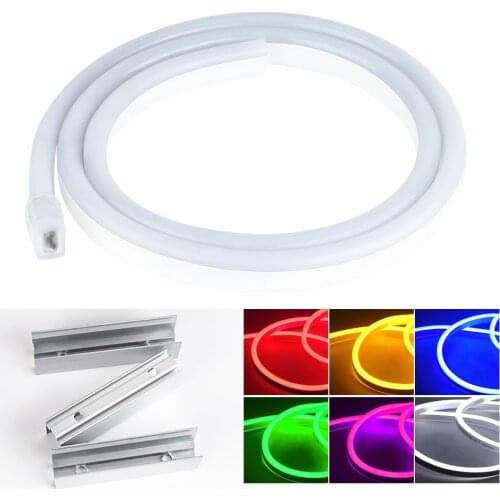 220V 12V LED Neon Tube 2835 SMD 1M/5M/10M Flexible Neon Strip Light Waterproof for Outdoor Indoor Decorative Light