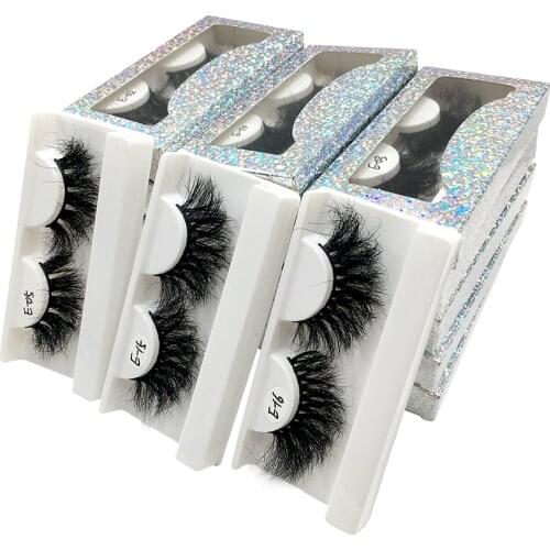 25mm Mink Lashes Fluffy 10/20/30/40/50Pairs Real Mink Lashes WithTray And Boxes Long Messy Eyelashes Mink Lashes Wholesale