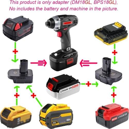 Adapter USB Charger DM18GL BPS18GL use DeWolt Milwaukee Black Decker Porter-Cable Stanley Li-ion Battery on Craftsman 19.2V Tool