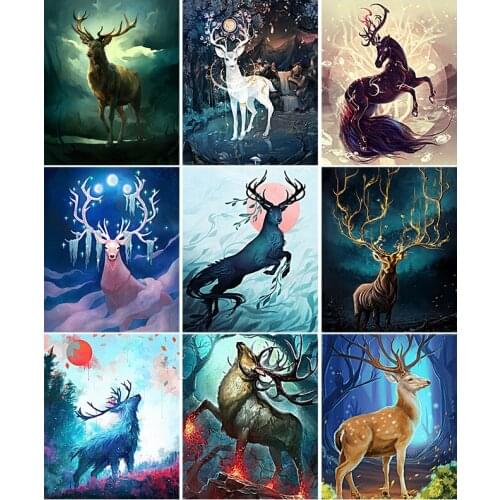 5d Lucky Deer Diamond Painting Diamond Mosaic Cross Stitch Rhinestone Embroidery Square Diy Gift Home Decoration